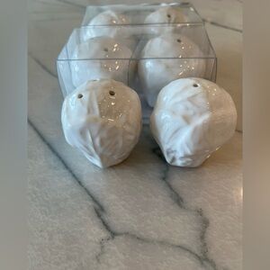 White Ceramic Cabbage Salt and Pepper Shakers Southern Living